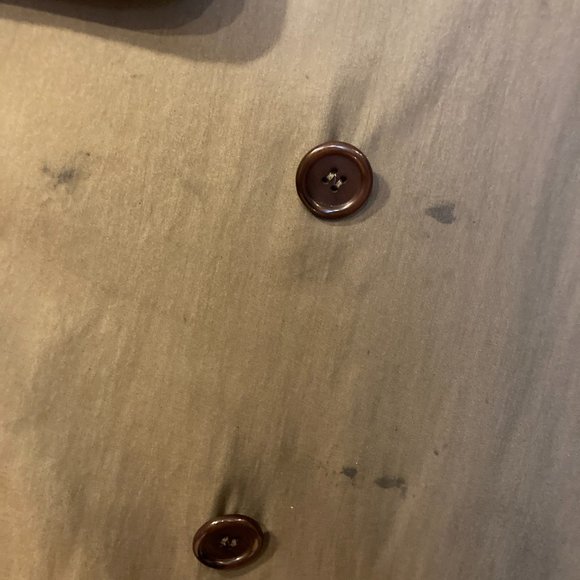 Vintage Burberry Green Silk Trench Coat Sz 6 / M/L - Picture 11 of 16